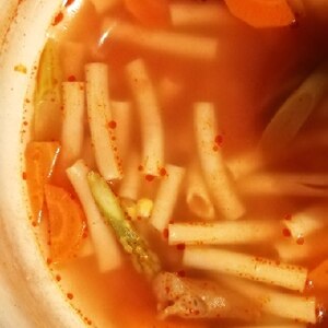 簡単☆ミネストローネ風トマト味噌スープ
